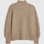 Beige Funnel Neck Oversized Jumper