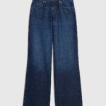 Blue High Waisted Wide Leg Jeans