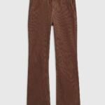 Brown Mid Rise Corduroy Bootcut Jeans