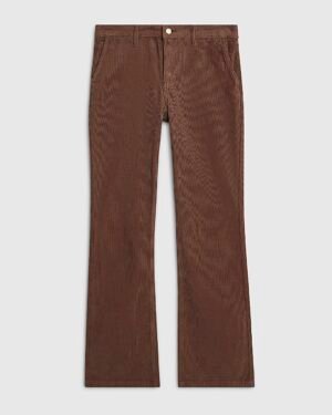 Brown Mid Rise Corduroy Bootcut Jeans