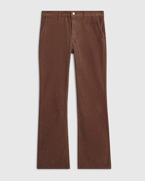 Brown Mid Rise Corduroy Bootcut Jeans